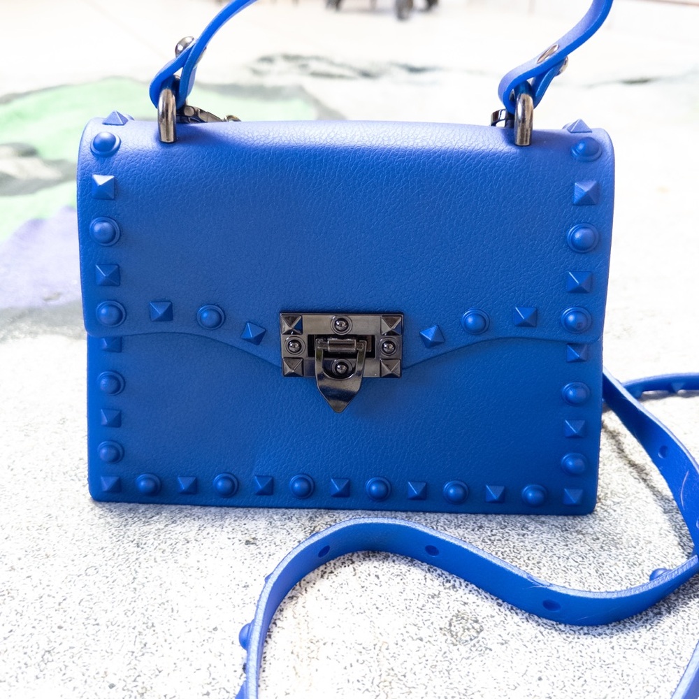 Blue Jelly Studded Crossbody Bag - Picture 3 of 8